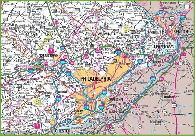 Plan des aéroports de Philadelphia