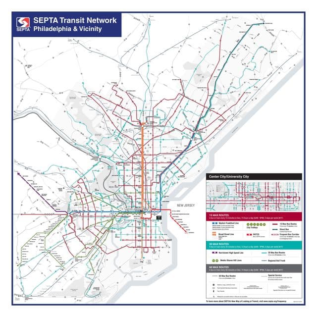 Plan des transports publics de Philadelphia